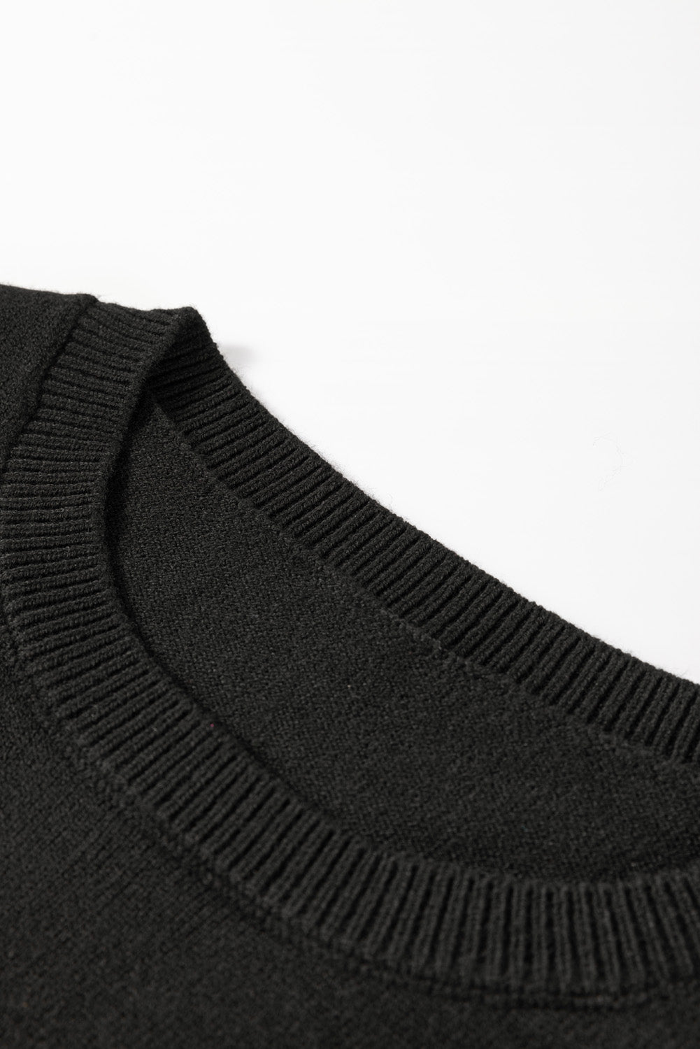 Black Tinsel Merry And Bright Round Neck Plus Size Sweater Dear-Lover Dropshipping